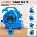 Floor Blower 1360 RPM 600 CFM Air Mover With 4 Blowing Angles 3-Speeds - Image 2