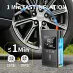 Portable Car Starter With Air Compressor,150PSI Digital Tire Inflator,Car Battery Starter 9.0 Gas 6.5L Diesel,Safe Clamps For Easy Use, Christmas Gift - Image 3