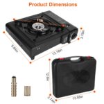 1Pc 3300W Portable Camping Stove Butane Canister Dual Fuel Burner Piezo Electric Ignition Single Burner With Automatic Tank Ejection Overpressure Cut Off Carry Case For Camping Hiking Picnic Fishing B - Image 9