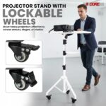 Projector Stand 29.5 To 71 Inch Adjustable Tripod 2 Shelves Portable Laptop Cart W Phone Holder - Image 5