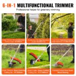 43CC 6-in-1 Multi-Functional Trimming Tools, Gas Hedge Trimmer, Weed Eater, String Trimmer, Brush Cutter, Edger, Pole Saw Chainsaw Pruner With Extension Pole - Image 5