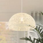 Height-Adjustable Farmhouse Rattan Pendant Lights With Adjustable Hanging Rope - Image 4