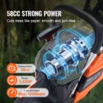 58CC 20' Gasoline Chainsaw Gas Powered Wood Cutting Engine Gas Chain Saw - Image 4