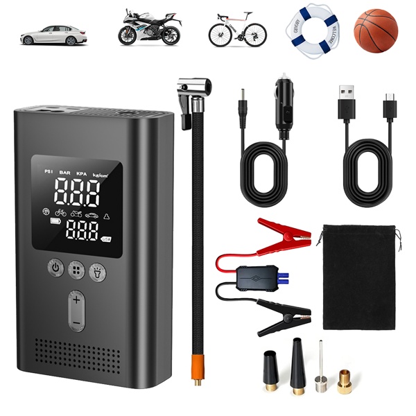 9d0be1f0-af3d-4c00-bbae-061f93687d0c.jpg Portable Car Starter With Air Compressor,150PSI Digital Tire Inflator,Car Battery Starter 9.0 Gas 6.5L Diesel,Safe Clamps For Easy Use, Christmas Gift - Image 1