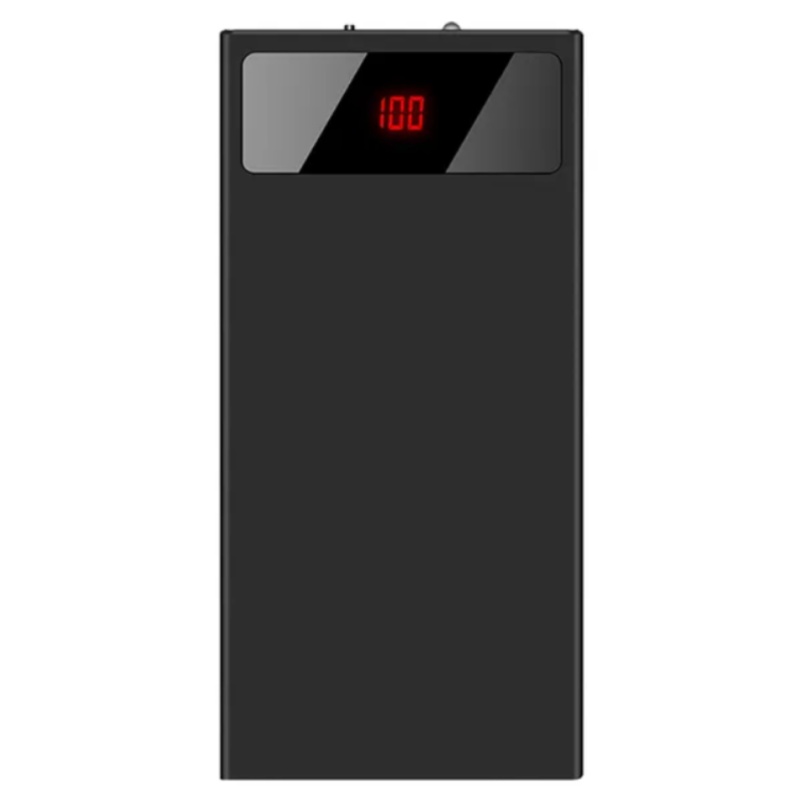 CJCD258875801AZ 20000mAh Power Bank Ultra Thin External Battery Pack Phone Charger Dual USB Flashlight Battery Remain Display - Black - Image 1