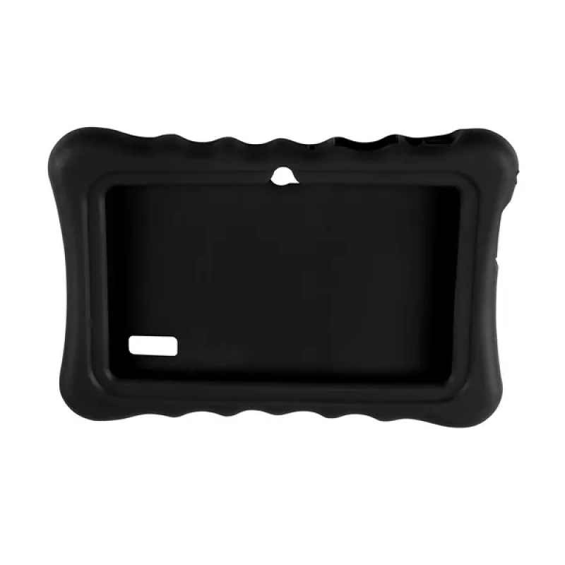 CJCP254458501AZ Shock-resistant Silicone Snap-on Case With Stand For 7' Tablets - Black - Image 1