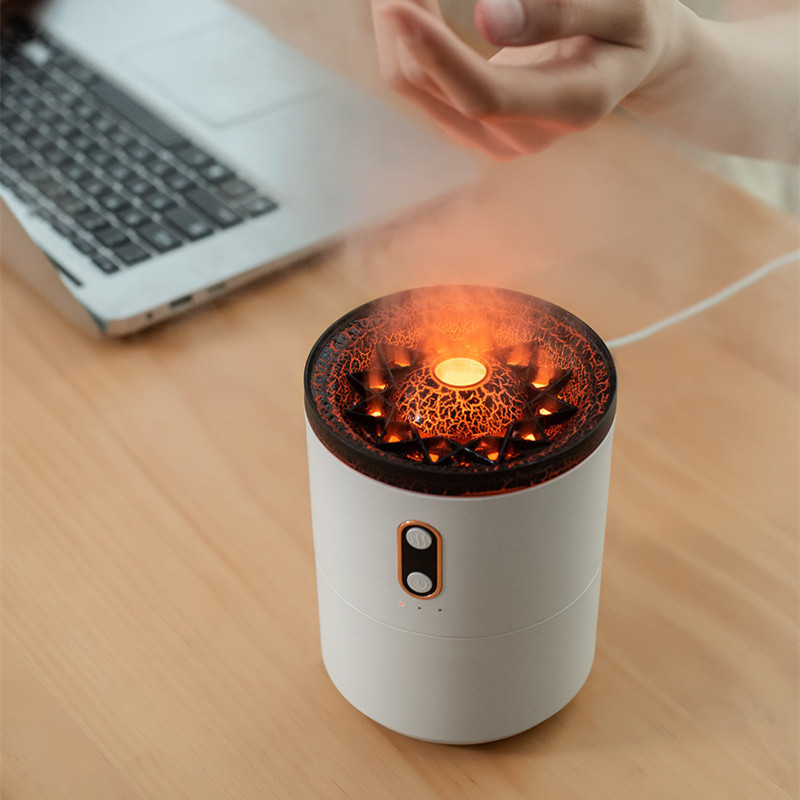 CJJT163563001AZ Volcanic Flame Aroma Essential Oil Diffuser USB Portable Jellyfish Air Humidifier Night Light Lamp Fragrance Humidifier - Volcanic edition/USB - Image 1