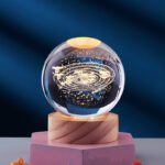 Crystal Ball 3D Inner Carved Solar System Glowing Night Lights Warm Bedside Light Festival And Kid Gift Night Lamp