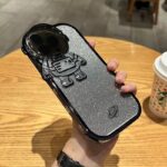 Glitter Astronaut Camera Stand Phone Case For I14 13 12 11 Pro Max XR 14 Plus Invisible Lens Bracket Plating Soft Cover - Image 36