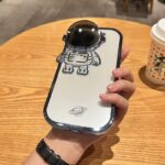 Glitter Astronaut Camera Stand Phone Case For I14 13 12 11 Pro Max XR 14 Plus Invisible Lens Bracket Plating Soft Cover - Image 58