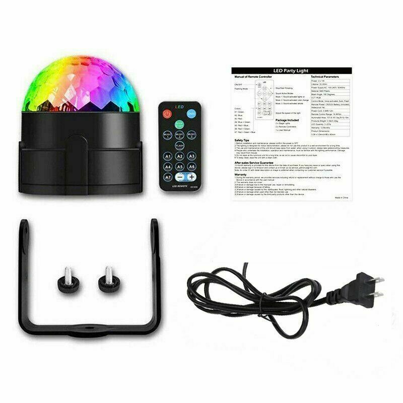 CJSN1521813-Black Disco Party Lights Strobe LED DJ Ball Sound Activated Bulb Dance Lamp Decoration - Black - Image 1