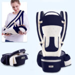 Ergonomic Baby Carrier Infant Baby Hipseat Carrier 3 In 1 Front Facing Ergonomic Kangaroo Baby Wrap Sling - Image 8