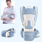 Ergonomic Baby Carrier Infant Baby Hipseat Carrier 3 In 1 Front Facing Ergonomic Kangaroo Baby Wrap Sling - Image 11