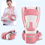 Ergonomic Baby Carrier Infant Baby Hipseat Carrier 3 In 1 Front Facing Ergonomic Kangaroo Baby Wrap Sling - Image 6