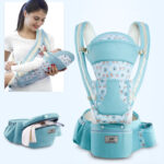 Ergonomic Baby Carrier Infant Baby Hipseat Carrier 3 In 1 Front Facing Ergonomic Kangaroo Baby Wrap Sling - Image 9