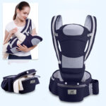 Ergonomic Baby Carrier Infant Baby Hipseat Carrier 3 In 1 Front Facing Ergonomic Kangaroo Baby Wrap Sling - Image 12