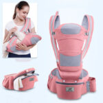 Ergonomic Baby Carrier Infant Baby Hipseat Carrier 3 In 1 Front Facing Ergonomic Kangaroo Baby Wrap Sling - Image 10