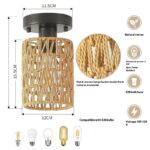 Tea Room Inn Bar Counter Chinese Hemp Rope Woven Chandelier - Bulb Not Included