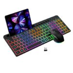 Wireless Keyboard And Mouse One-piece Set With Card Slot Luminous Ergonomic Business Office - 2.4g Dry Battery