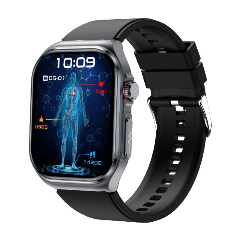 CJZN239748201AZ Smart Watch Women Men 2.0 Display - Waterproof Fitness Tracker With Bluetooth Call Answer, 24 -7 Heart Rate Sleep Monitor, Pedometer Fashion Gift For Her - Black silicone strap - Image 1