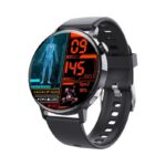 Smart Watch Non-Invasive Blood Glucose Body Temperature Blood Pressure Blood Oxygen Automatic Measurement ECG Ppg Blood Lipid Health Manager - Black silicone strap