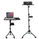 Projector Stand 29.5 To 71 Inch Adjustable Tripod 2 Shelves Portable Laptop Cart W Phone Holder - Image 6