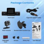 1Pc 360 Degree View FHD 4 Channel Dash Cam 1080P Front 480P Rear Left Right Inside Dash Camera With IR Night Vision Loop Recording Motion Detection Free 32GB MMC Card - Image 6