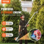 43CC 6-in-1 Multi-Functional Trimming Tools, Gas Hedge Trimmer, Weed Eater, String Trimmer, Brush Cutter, Edger, Pole Saw Chainsaw Pruner With Extension Pole - Image 6