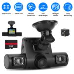 1Pc 360 Degree View FHD 4 Channel Dash Cam 1080P Front 480P Rear Left Right Inside Dash Camera With IR Night Vision Loop Recording Motion Detection Free 32GB MMC Card - Image 3
