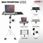 Projector Stand 29.5 To 71 Inch Adjustable Tripod 2 Shelves Portable Laptop Cart W Phone Holder - Image 7