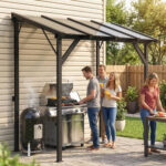 Hardtop Grill Gazebo, Lean-to BBQ Shelter with Polycarbonate Roof for Outdoor, Patio, Lawn - Image 2