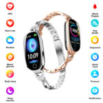 Gold Smartwatch For Women Compatible For Android& IOS,Bling Smart Bracelet With Female Menstrual Cycle Heart Rate Blood Pressure Remote Photography Waterproof Pedometer - Image 10