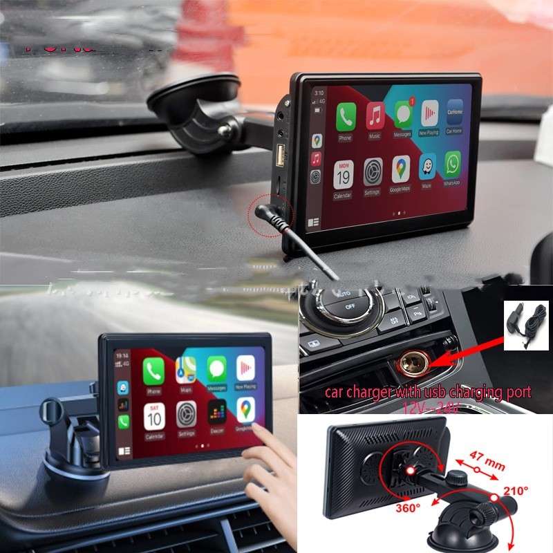 e7fbe647-91be-4989-a912-c18ff43a182e.jpg Portable IPS Car Smart Screen Wireless Projection Screen Carplay Android AUTO - Image 1
