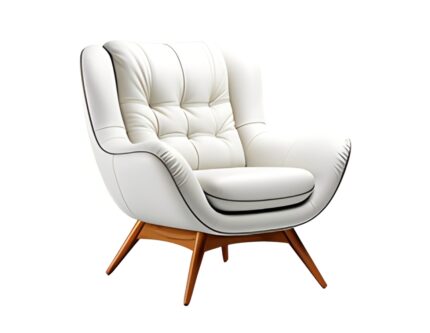 Tufted Cream Leather  Chair
