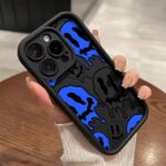 Soft Protective Case for iPhone 11–17 Series – Blue & White with Black Accents - Image 2