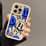Soft Protective Case for iPhone 11–17 Series – Blue & White with Black Accents - Image 4