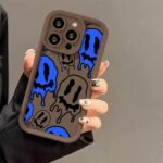 Soft Protective Case for iPhone 11–17 Series – Blue & White with Black Accents - Image 7