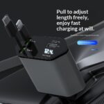4 In 1 Retractable Car Charger Fast Car Phone Charger 120W With USB Type C Cable - Image 7