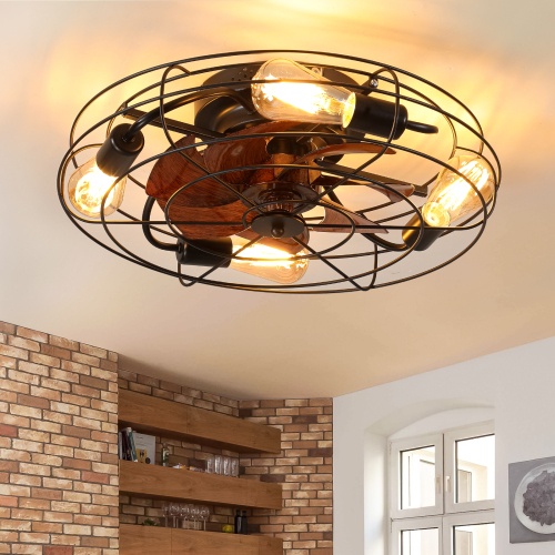119ff073-1327-4aa2-a542-e1509907d7ed.jpg Lantern Style 20 Inch Farmhouse Low Profile Ceiling Fan Light - Image 1