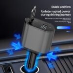 4 In 1 Retractable Car Charger Fast Car Phone Charger 120W With USB Type C Cable - Image 5