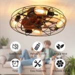 Lantern Style 20 Inch Farmhouse Low Profile Ceiling Fan Light - Image 9