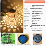 Outdoor Solar Lantern Lights Waterproof High Brightness Hanging Imitation Bamboo Weaving Hollowed Table Lamp Decoration - Image 4