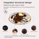 Lantern Style 20 Inch Farmhouse Low Profile Ceiling Fan Light - Image 4