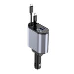 4 In 1 Retractable Car Charger Fast Car Phone Charger 120W With USB Type C Cable - Image 3