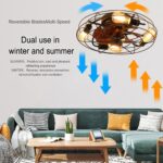 Lantern Style 20 Inch Farmhouse Low Profile Ceiling Fan Light - Image 7