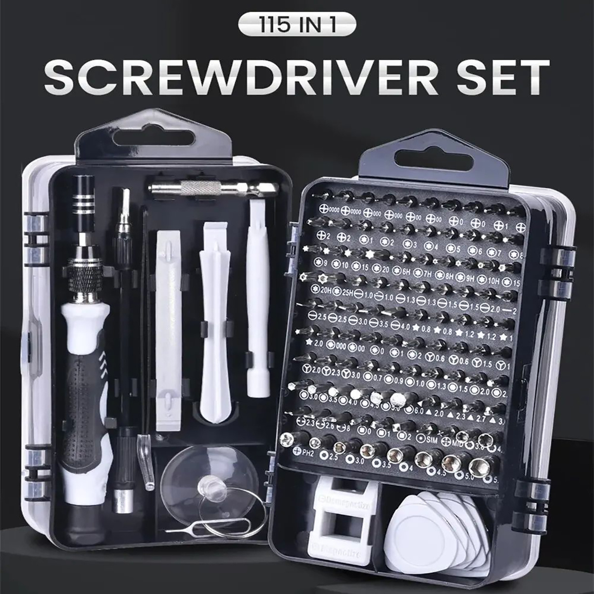 77286396-1822-45f0-a0c4-b5d9e590bc30.jpg 115 In 1 Precision Screwdriver Set, Super Durable Mini Professional Magnetic Repair Tool Kit, Small Screwdriver For Phone, Computer, Watch, Laptop, Macbook, Eyeglass, Electronic - Image 1