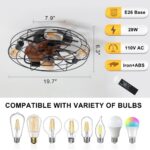 Lantern Style 20 Inch Farmhouse Low Profile Ceiling Fan Light - Image 8