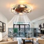 Lantern Style 20 Inch Farmhouse Low Profile Ceiling Fan Light - Image 2