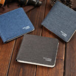 Men's Short Denim Fabric Wallet Best Soft Canvas Purse Bifold Fashion Ultra-thin Male Wallet Casual Money Bag