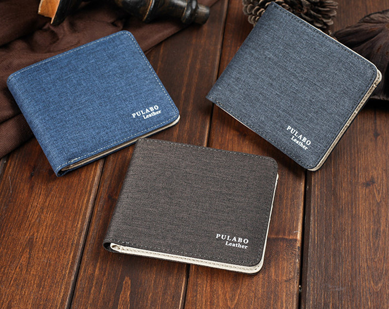265258670256.jpg Men's Short Denim Fabric Wallet Best Soft Canvas Purse Bifold Fashion Ultra-thin Male Wallet Casual Money Bag - Image 1